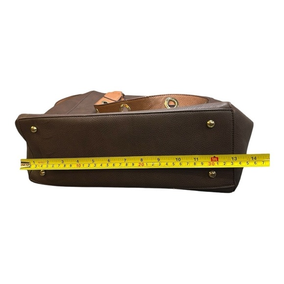 Adrienne Vittadini Tote Handbag Brown pre-loved excellent condition faux leather - Picture 8 of 11